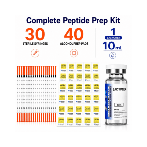 Peptide Pro Research Bundle - 30 Syringes + 40 Pads + 10ml BAC Water
